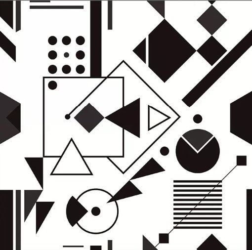 Fototapete mit schwarzen und weißen geometrischen Formen