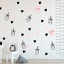 Licorne rose et petits cœurs Stickers muraux