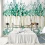 Watercolor Green Forest with Elk Wallpaper Mural