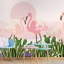 Fototapete Flamingo mit Kaktus