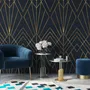 Luxury Geometric Lines  Art Deco Wallpaper Mural