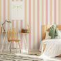 Sanfte Blau/Rosa Streifenlinien für Kinderzimmer Fototapete
