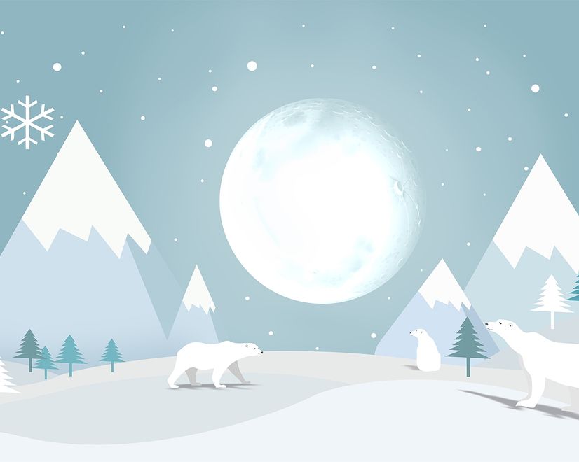 Kids Mountainscape with Bears and Blue Skyscape Wallpaper Mural