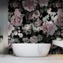 Papier peint panoramique floral avec feuilles vertes
