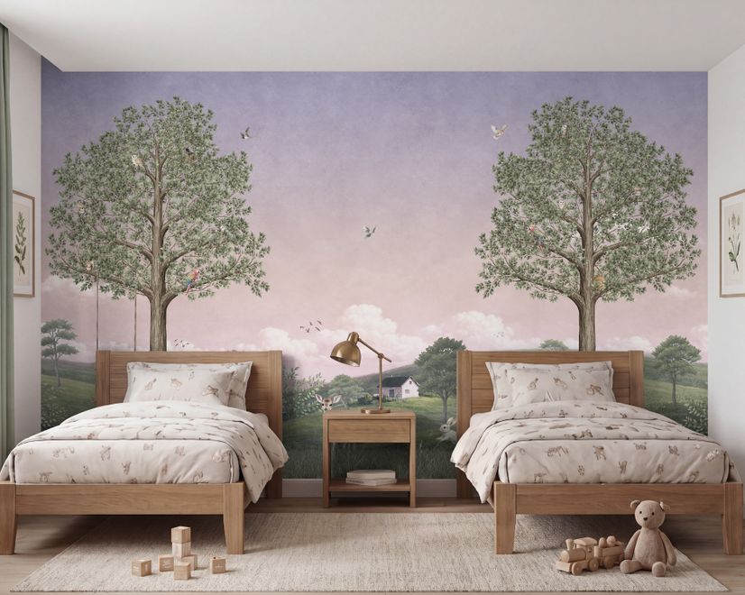 Kids Forest Animals Landscape Wallpaper Mural