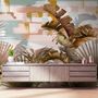 Tropical Leaf Painting with Brush Strokes Wallpaper Mural
