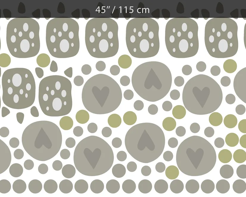 Stickers muraux pattes de chat gris avec pois pour enfants