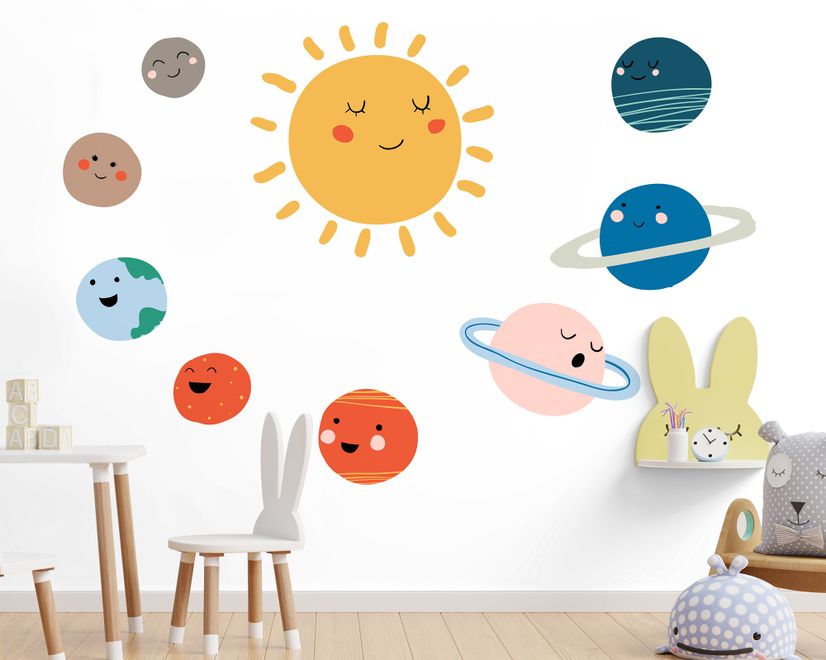 Kids Wall Decal Sun and Planets Wall Decals