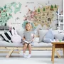 Kids Watercolor World Map Wallpaper Mural