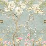 Weiche Chinesische Weiße Blumen mit Vögeln Fototapete