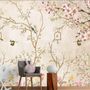Soft Chinese Florals with Little Birds Wallpaper Mural