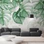 Papier peint feuilles tropicales vert clair
