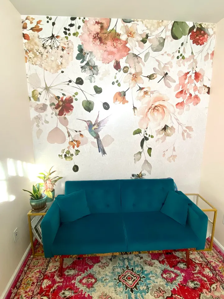 Watercolor Soft Peony Floral Blossom Wallpaper Mural