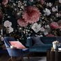 Papier peint panoramique floral vintage et foncé