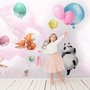Süße fliegende Panda & Tiere Kinderzimmer-Fototapete