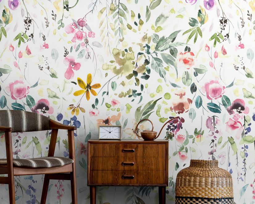 Watercolor Wildflower Wallpaper Mural