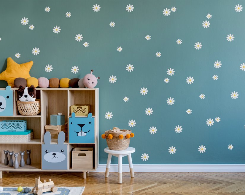 Small Cute Daisy Flowers for Kids Room Wall Decal Sticker