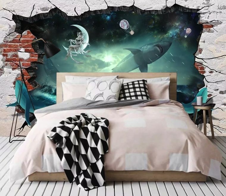 Sea Whales Sharkes Wallpaper Mural
