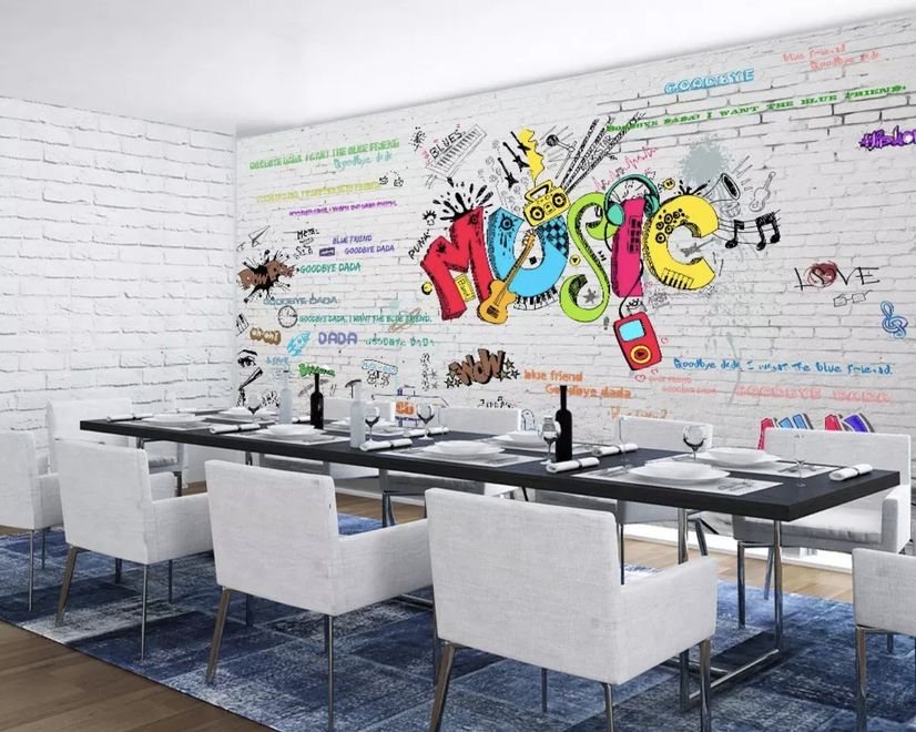 Street Graffiti Rock Music Wallpaper Mural
