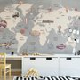 Papier peint panoramique pour enfants avec avion et montgolfière