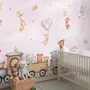 Cute Kids Animals on Train Wallpaper Mural