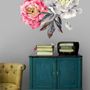 Kids Watercolor Pink White Florals Wall Decal Sticker