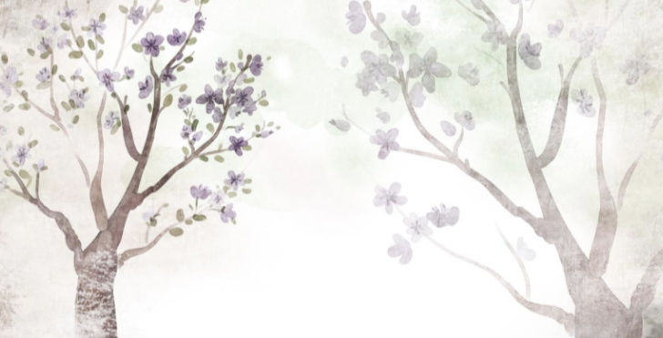 Aquarell Magnolien Fototapete
