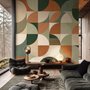 Retro Abstract Geometric Shapes Wallpaper Mural