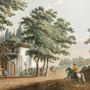 Vintage Rural Landscape with Village Folk Wallpaper Mural