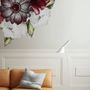 Watercolor Red Rose and Anemone Floral Bouqets Wall Decal Sticker