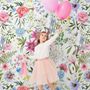 Bunte Frühlingsblumen Fototapete mit rosa Wildblumen