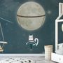 Swinging Cat with Shining Moon Children Wallpaper Mural
