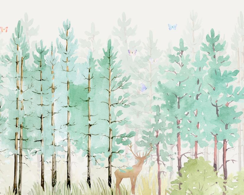 Poplar Tree Vintage Forest Wallpaper Mural