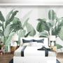 Fresh Green Tropical Leaf Wallpaper Mural