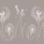 White Octopus and Dandelion Wallpaper Mural