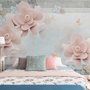 Papier peint panoramique floral rose