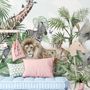 Kids Tropical Animals with Leafs Wallpaper Mural