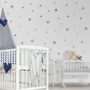 Metallic Silver Little Stars Wall Decal Sticker