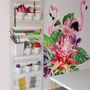 Tropical Protea Floral with Flamingo Wall Decal Sticker