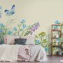 Papier peint panoramique jardin fleuri violet