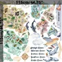 Kids Watercolor World Map Wall Decal Sticker