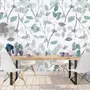 Blue Leaf Pattern Wallpaper Mural