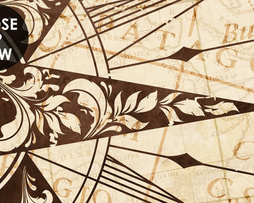 Vintage Map with Compass Wallpaper Mural