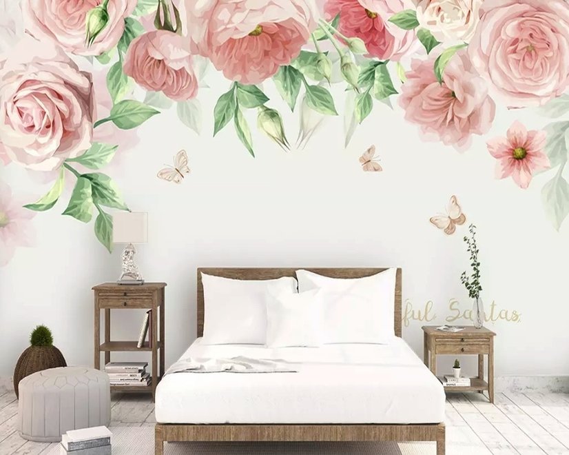 Fototapete mit Pink Flower Art