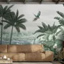 Misty Tropical Forest with Lake Wallpaper Mural