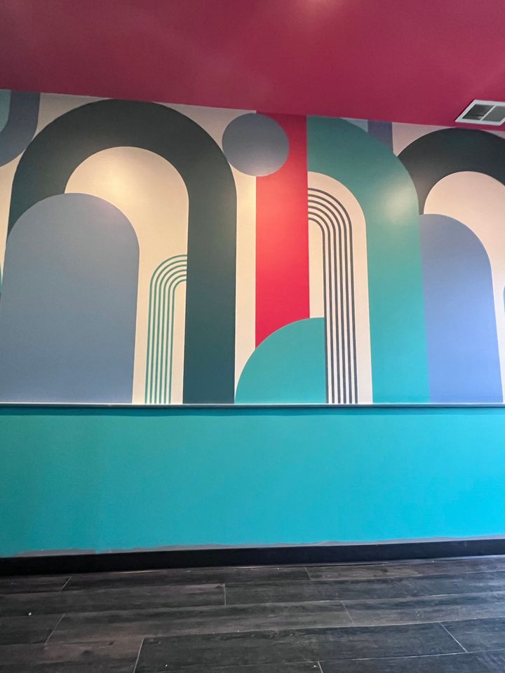 Geometric Arch with Shapes Wallpaper Mural