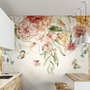 Sommerliche Blumige Bunte Aquarell Blüten Fototapete