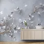 Artistic Magnolia Flowers and Branches Wallpaper Mural