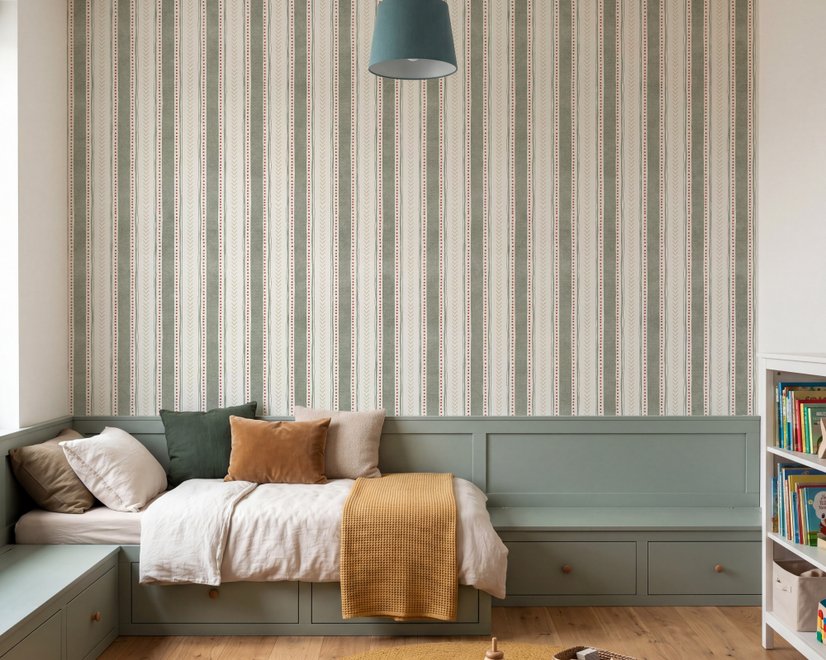 Playful Nursery Stripe Lines Wallpaper Mural