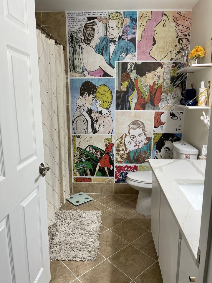 Retro Pop Art Comic Faces Wallpaper Mural